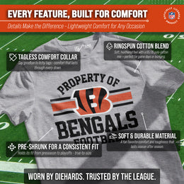 Cincinnati Bengals NFL Adult Property Of T-Shirt - Sport Gray