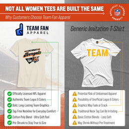 Cincinnati Bengals NFL Womens Vintage Charm Tag-Less Soft T-Shirt - Birch