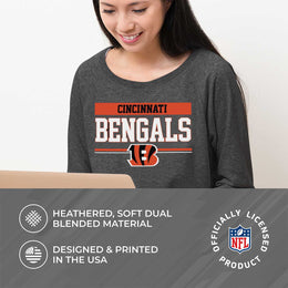 Cincinnati Bengals NFL Womens Team Block French Terry Slouchy Top - Charcoal