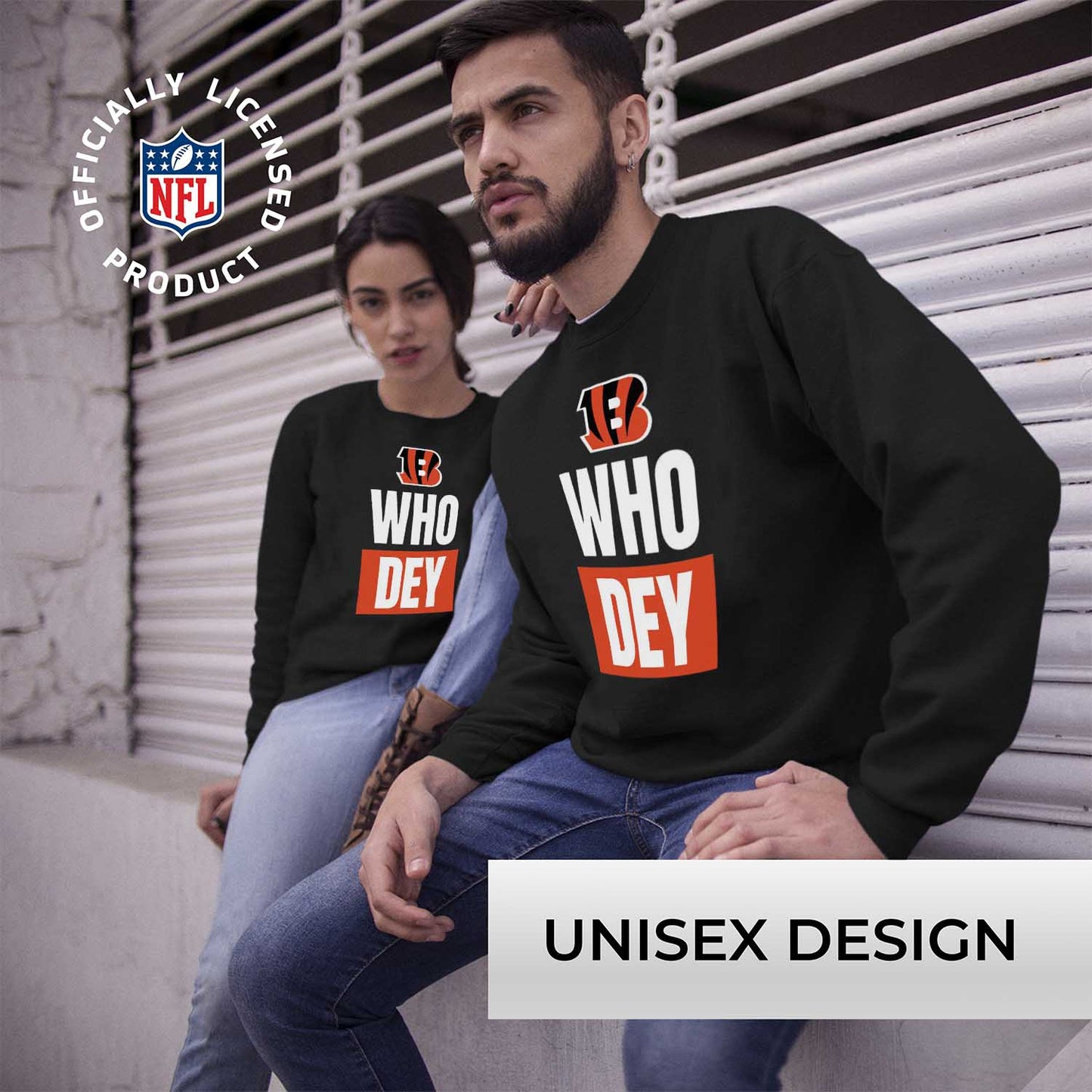 Cincinnati Bengals NFL Adult Slogan Crewneck Sweatshirt - Black