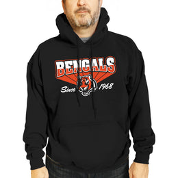 Cincinnati Bengals NFL Adult Unisex Vintage Block Ultra Soft Fleece Hooded Sweatshirt - Black
