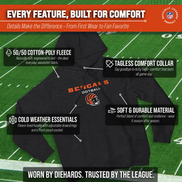 Cincinnati Bengals Adult NFL Football Helmet Heather Hooded Sweatshirt  - Charcoal