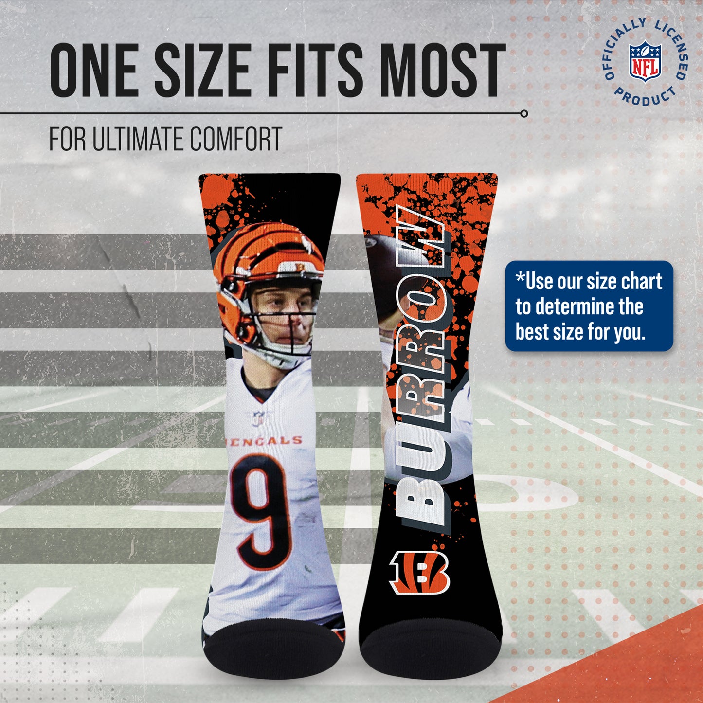Cincinnati Bengals NFL Adult Player Stripe Sock - Black #9