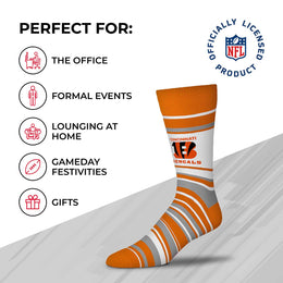 Cincinnati Bengals NFL Adult Striped Dress Socks - Orange