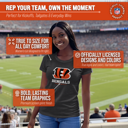 Cincinnati Bengals Women's NFL Ultimate Fan Logo Short Sleeve T-Shirt - Black