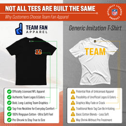 Cincinnati Bengals NFL Pro Football Final Countdown Adult Cotton-Poly Short Sleeved T-Shirt For Men & Women - Black