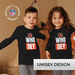 Cincinnati Bengals NFL Youth Team Slogan crewneck Sweatshirt - Black