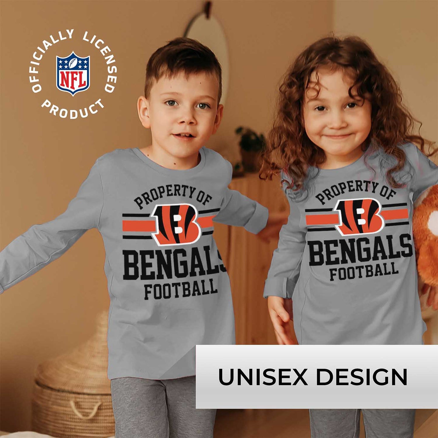 Cincinnati Bengals NFL Youth Property Of Long Sleeve Lightweight T Shirt - Sport Gray