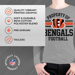 Cincinnati Bengals NFL Youth Property Of Long Sleeve Lightweight T Shirt - Sport Gray