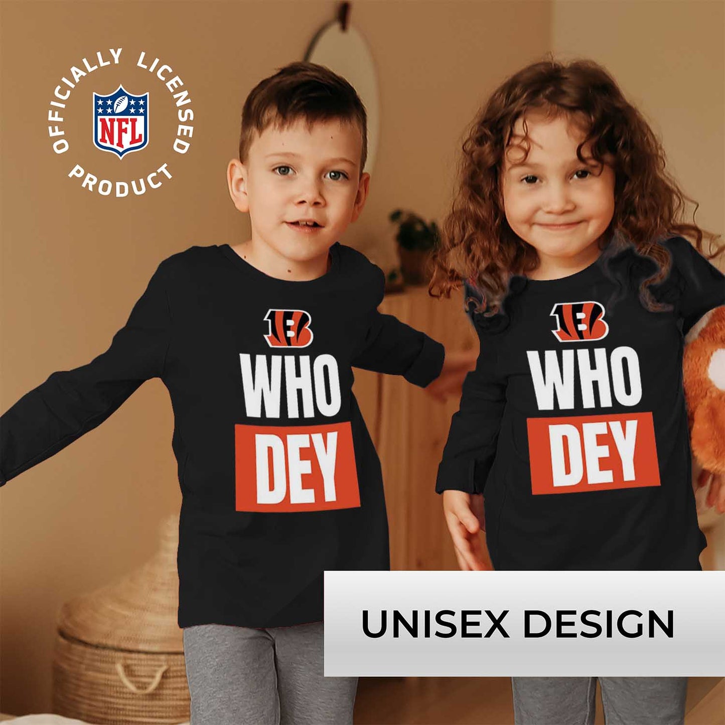Cincinnati Bengals NFL Youth Team Slogan Long Sleeve Shirt  - Black