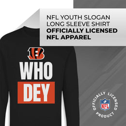 Cincinnati Bengals NFL Youth Team Slogan Long Sleeve Shirt  - Black