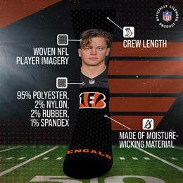 Cincinnati Bengals NFL Youth Roster Player Crew Socks - Black