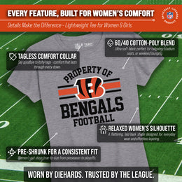 Cincinnati Bengals NFL Womens Short Sleeve Property of Tshirt - Gray