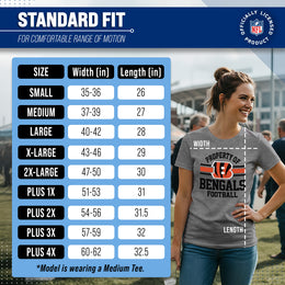 Cincinnati Bengals NFL Womens Short Sleeve Property of Tshirt - Gray