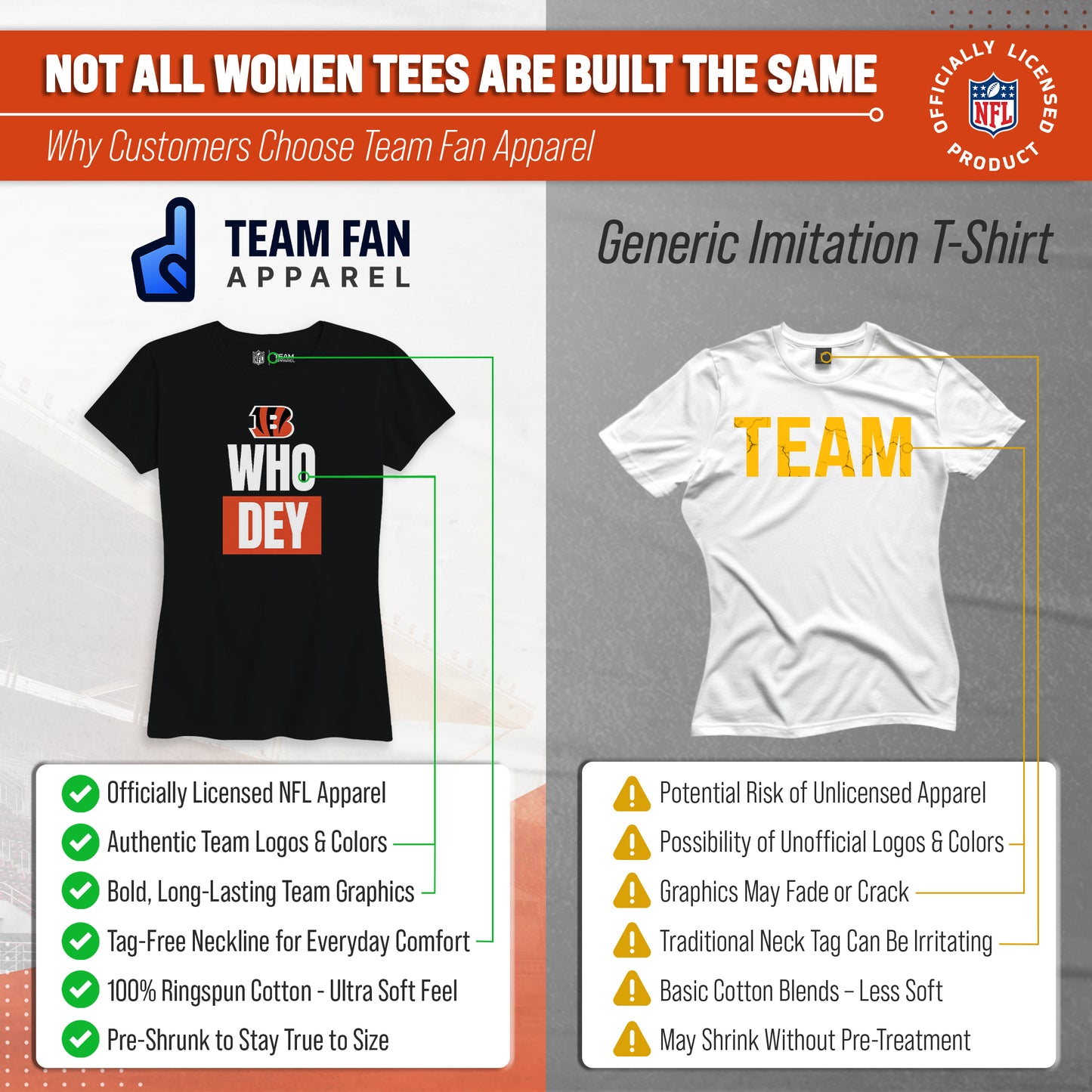 Cincinnati Bengals NFL Womens Team Slogan Short Sleeve Tshirt - Black