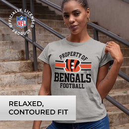 Cincinnati Bengals NFL Women's Property Of Lightweight Plus Size T-Shirt - Sport Gray