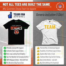Cincinnati Bengals Adult NFL Diagonal Fade Color Block T-Shirt - Black
