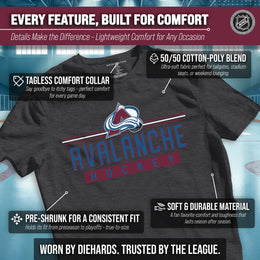 Colorado Avalanche Adult NHL Heather Charcoal True Fan Hockey T-Shirt - Charcoal