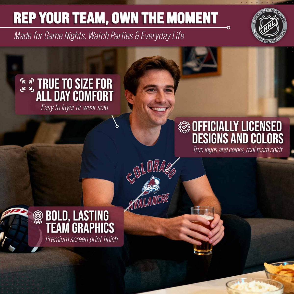 Colorado Avalanche NHL Gameday T-Shirt - Navy