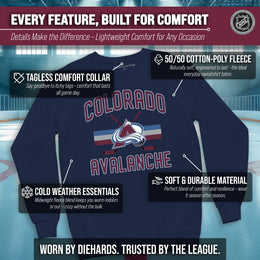 Colorado Avalanche Adult NHL Faceoff Hockey Fleece Crewneck Sweatshirt - Navy