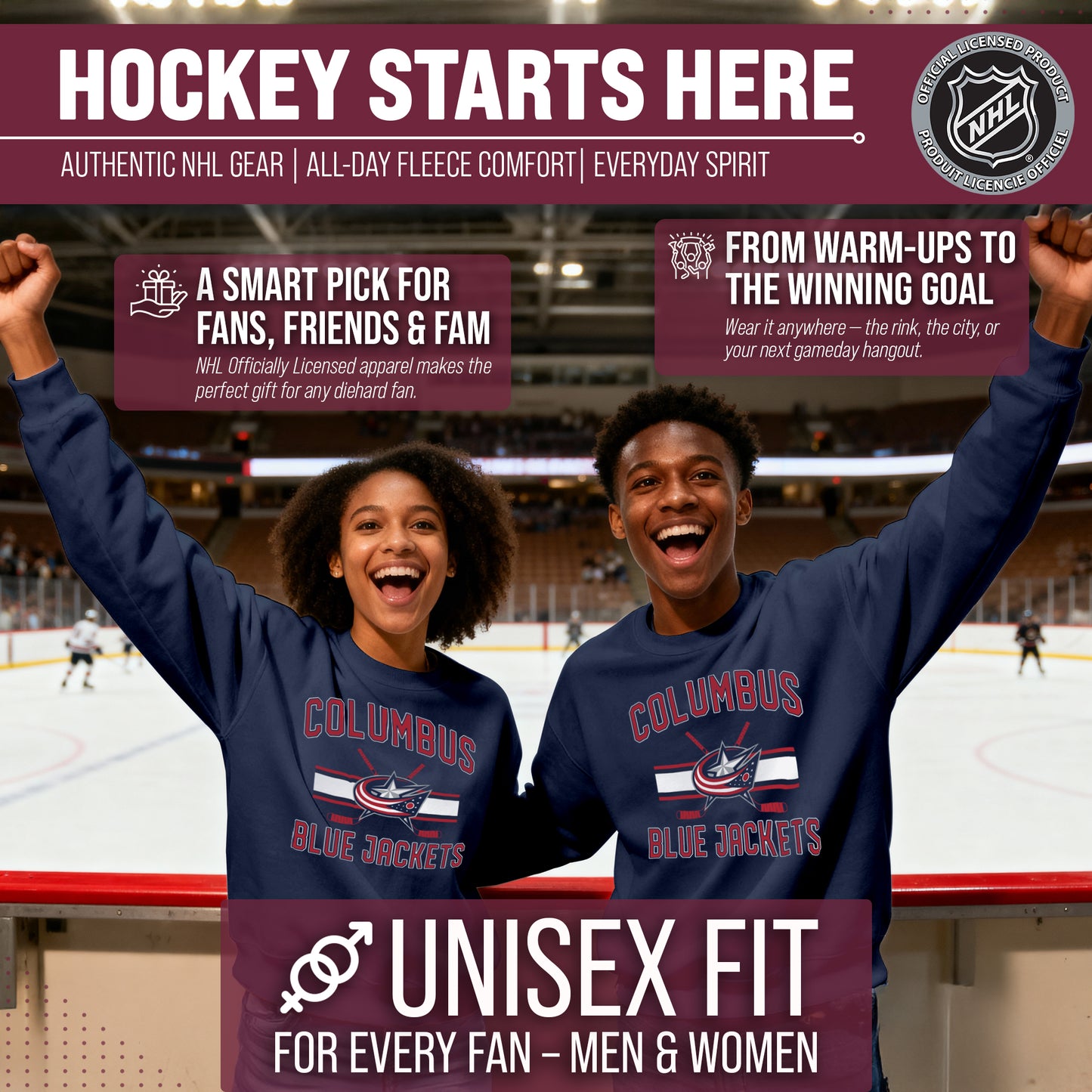 Colorado Avalanche Adult NHL Faceoff Hockey Fleece Crewneck Sweatshirt - Navy