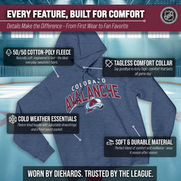 Colorado Avalanche NHL Adult Unisex Powerplay Hooded Sweatshirt - Navy