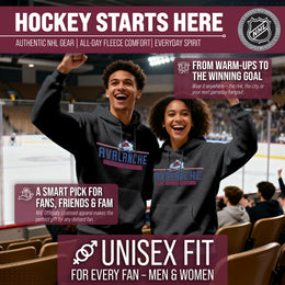 Colorado Avalanche NHL Adult Heather Charcoal True Fan Hooded Sweatshirt Unisex - Charcoal