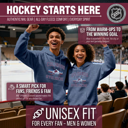 Colorado Avalanche Adult NHL Faceoff Hockey Fleece Hooded Sweatshirt- Jersey Stripe - Navy