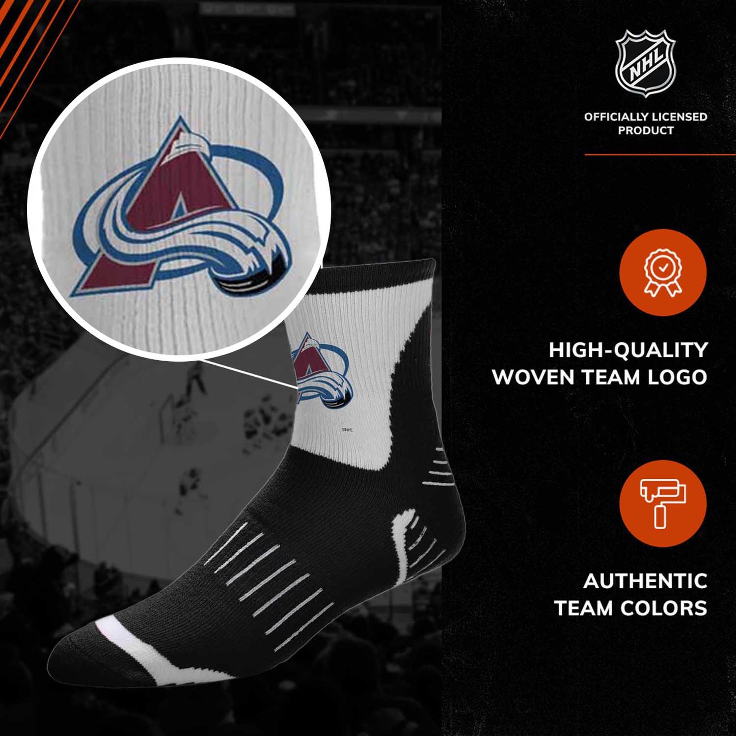 Colorado Avalanche NHL Youth Surge Socks - Black