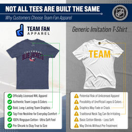 Columbus Blue Jackets NHL Adult Powerplay Heathered Unisex T-Shirt - Navy