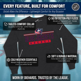 Columbus Blue Jackets NHL Charcoal True Fan Crewneck Sweatshirt - Charcoal