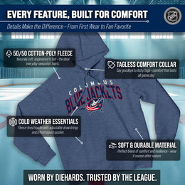 Columbus Blue Jackets NHL Adult Unisex Powerplay Hooded Sweatshirt - Navy