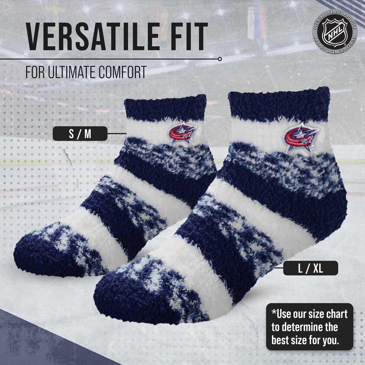 Columbus Blue Jackets NHL Unisex Cozy Sleep Socks - Navy