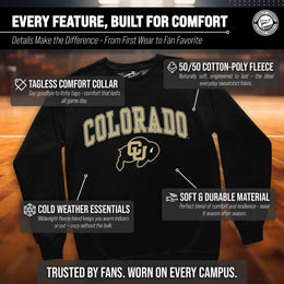 Colorado Buffaloes Adult Arch & Logo Soft Style Gameday Crewneck Sweatshirt - Black