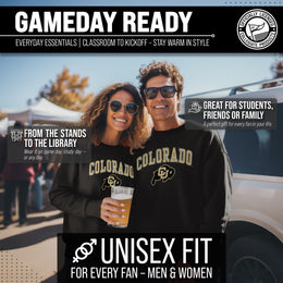 Colorado Buffaloes Adult Arch & Logo Soft Style Gameday Crewneck Sweatshirt - Black