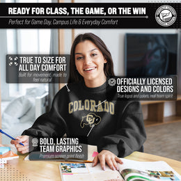 Colorado Buffaloes Adult Arch & Logo Soft Style Gameday Crewneck Sweatshirt - Black
