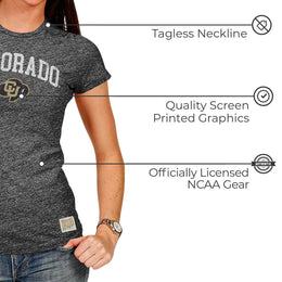 Colorado Buffaloes University Women's T-Shirt  - Black
