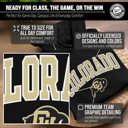 Colorado Buffaloes NCAA Adult Tackle Twill Hooded Sweatshirt - Black