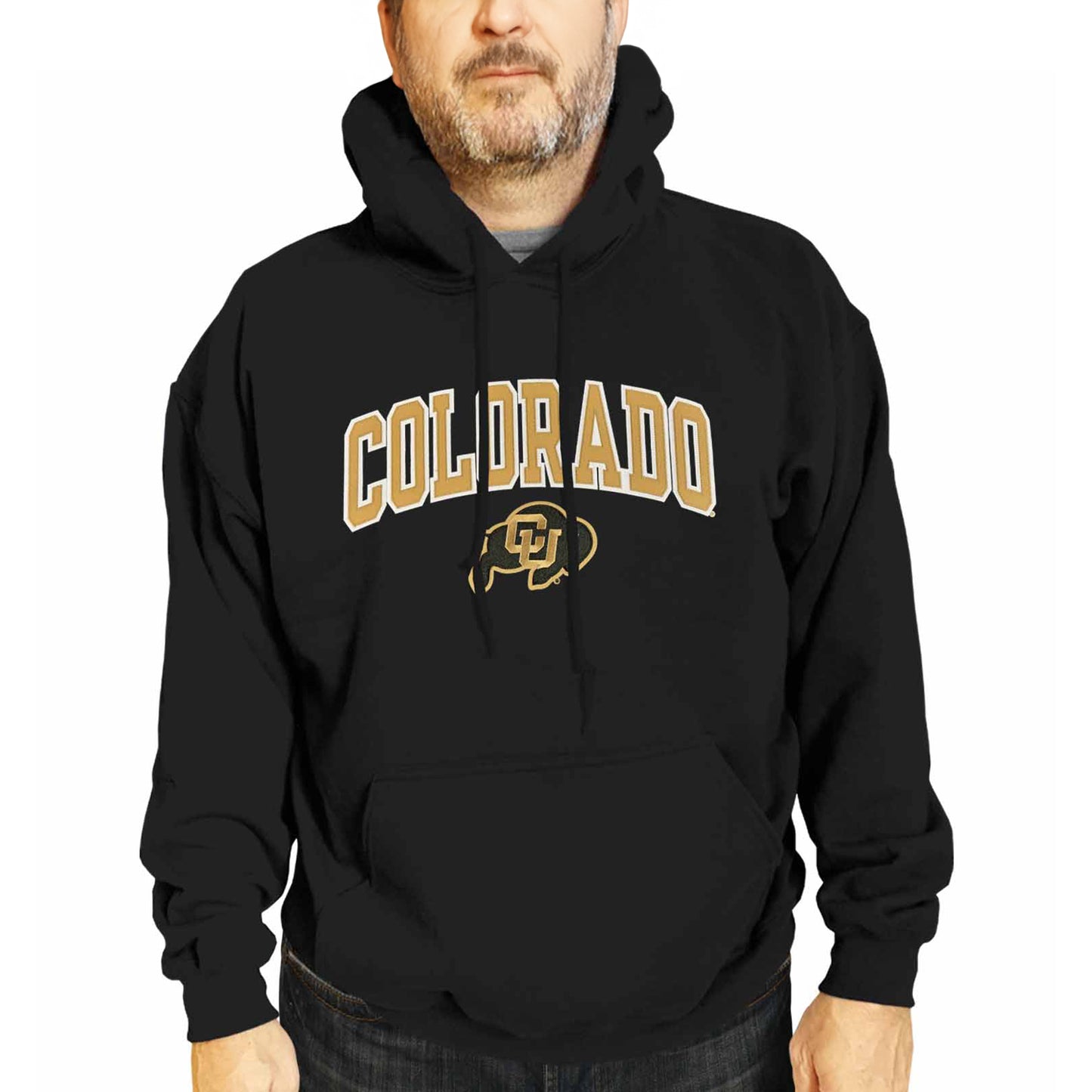 Colorado Buffaloes NCAA Adult Tackle Twill Hooded Sweatshirt - Black