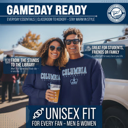 Columbia Lions Campus Colors Adult Arch & Logo Soft Style Gameday Crewneck Sweatshirt  - Navy