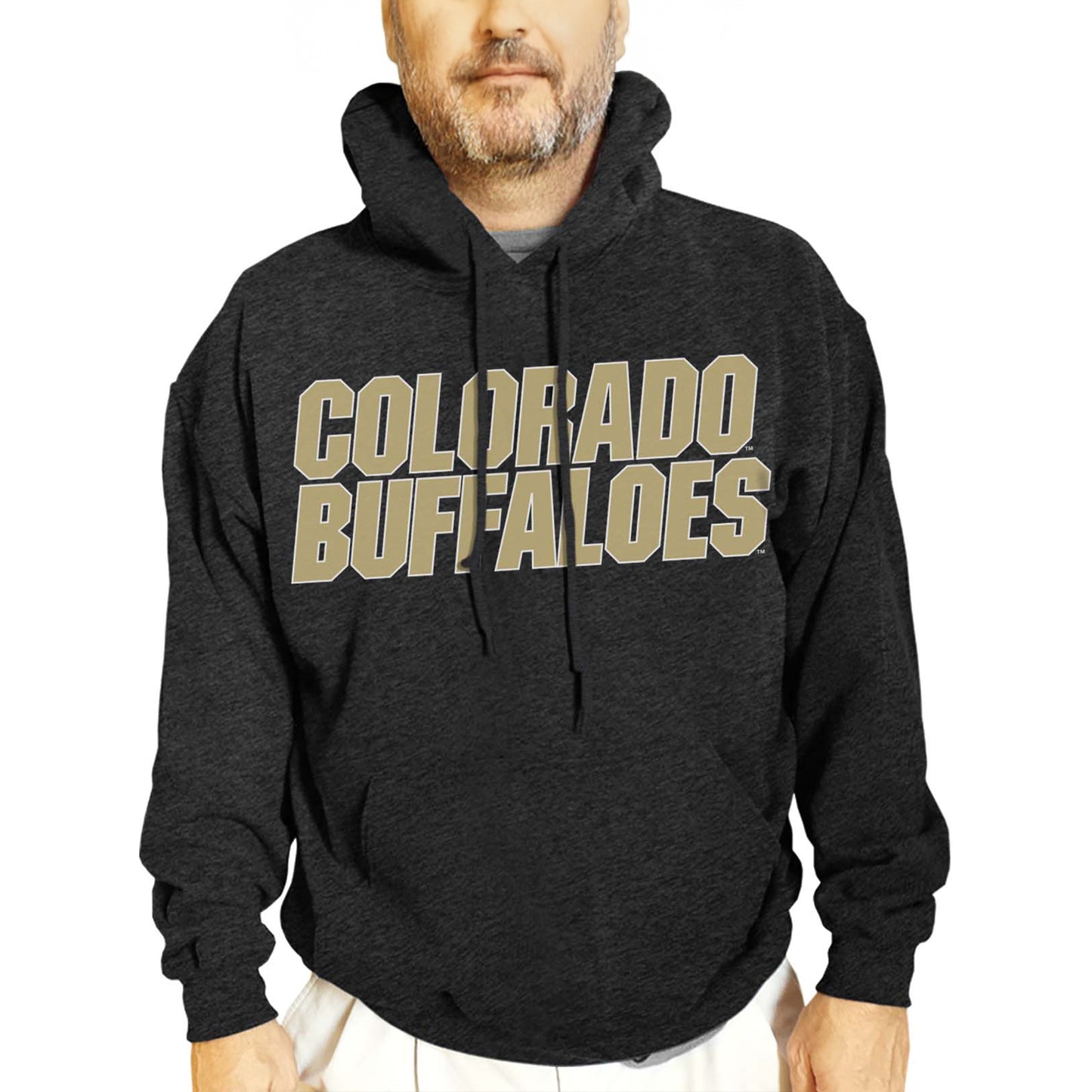 Colorado Buffaloes NCAA Adult Cotton Blend Charcoal Hooded Sweatshirt - Charcoal