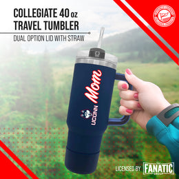 UCONN Huskies Collegiate 40oz Stainless Steel Travel Tumbler with Handle for Mom - Navy