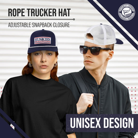 UCONN Huskies  NCAA Adjustable Mesh Trucker Snapback Hat Men Women - Navy
