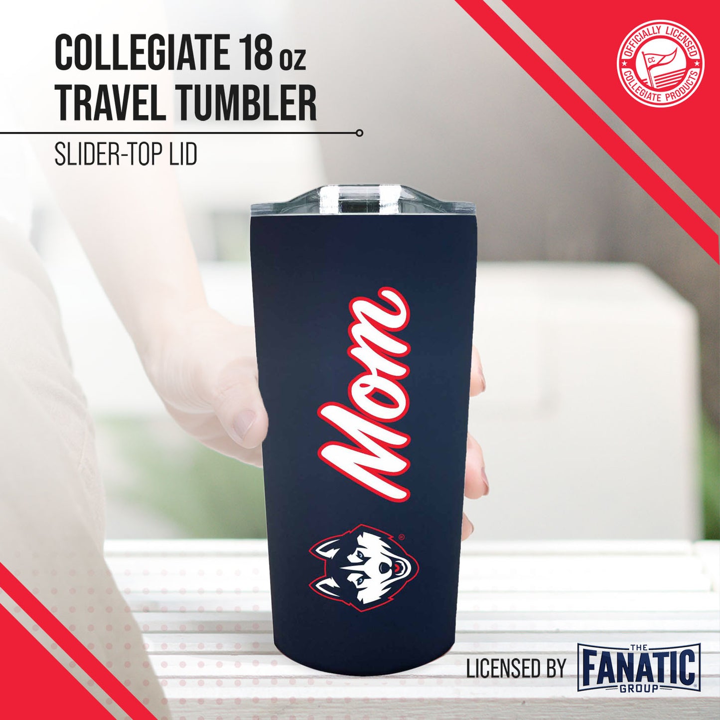 UCONN Huskies NCAA Stainless Steel Travel Tumbler for Mom - Navy