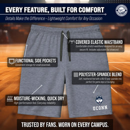 UCONN Huskies NCAA Men’s University Athletic Performance Shorts - Navy Heather