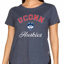 UCONN Huskies  Women's NCAA Tailgate T-Shirt Tag-Free Heathered Tee - Navy Heather