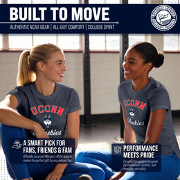 UCONN Huskies  Women's NCAA Tailgate T-Shirt Tag-Free Heathered Tee - Navy Heather