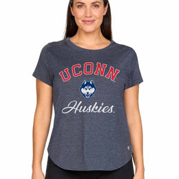 UCONN Huskies  Women's NCAA Tailgate Heathered Tee - Navy Heather