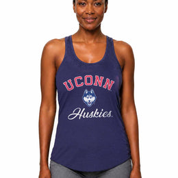 UCONN Huskies  Tailgate Racerback Tank Top NCAA Women's Licensed - Navy Heather