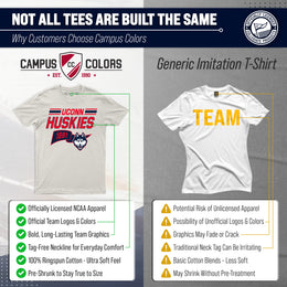 UCONN Huskies NCAA Adult Unisex Varsity Club Pennant T-Shirt Tag-Less - Off White